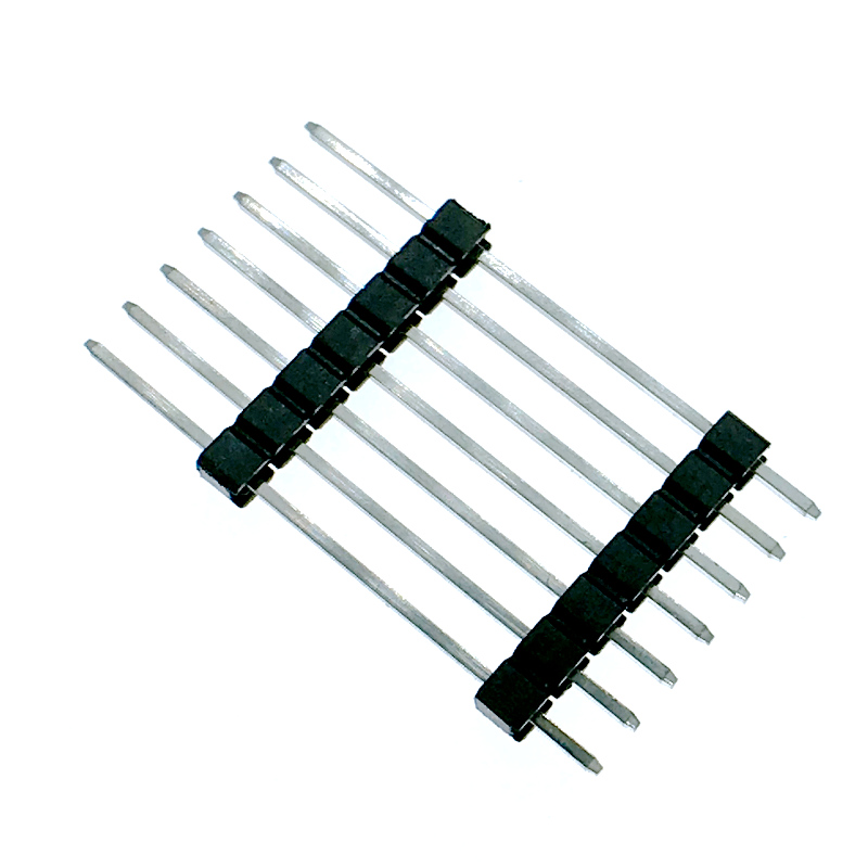 2.54mm 1x7p 180 ° DIP Single Row Double Muovinen PIN-otsikko 3 mm-13mm-6mm